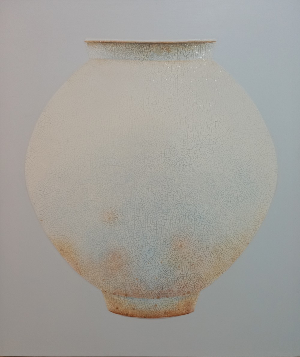 달 항아리-세상을 품다, 53x45cm, 혼합매체, 2023