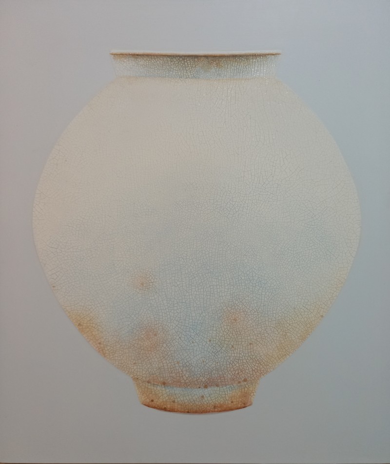 달 항아리-세상을 품다, 53x45cm, 혼합매체, 2023
