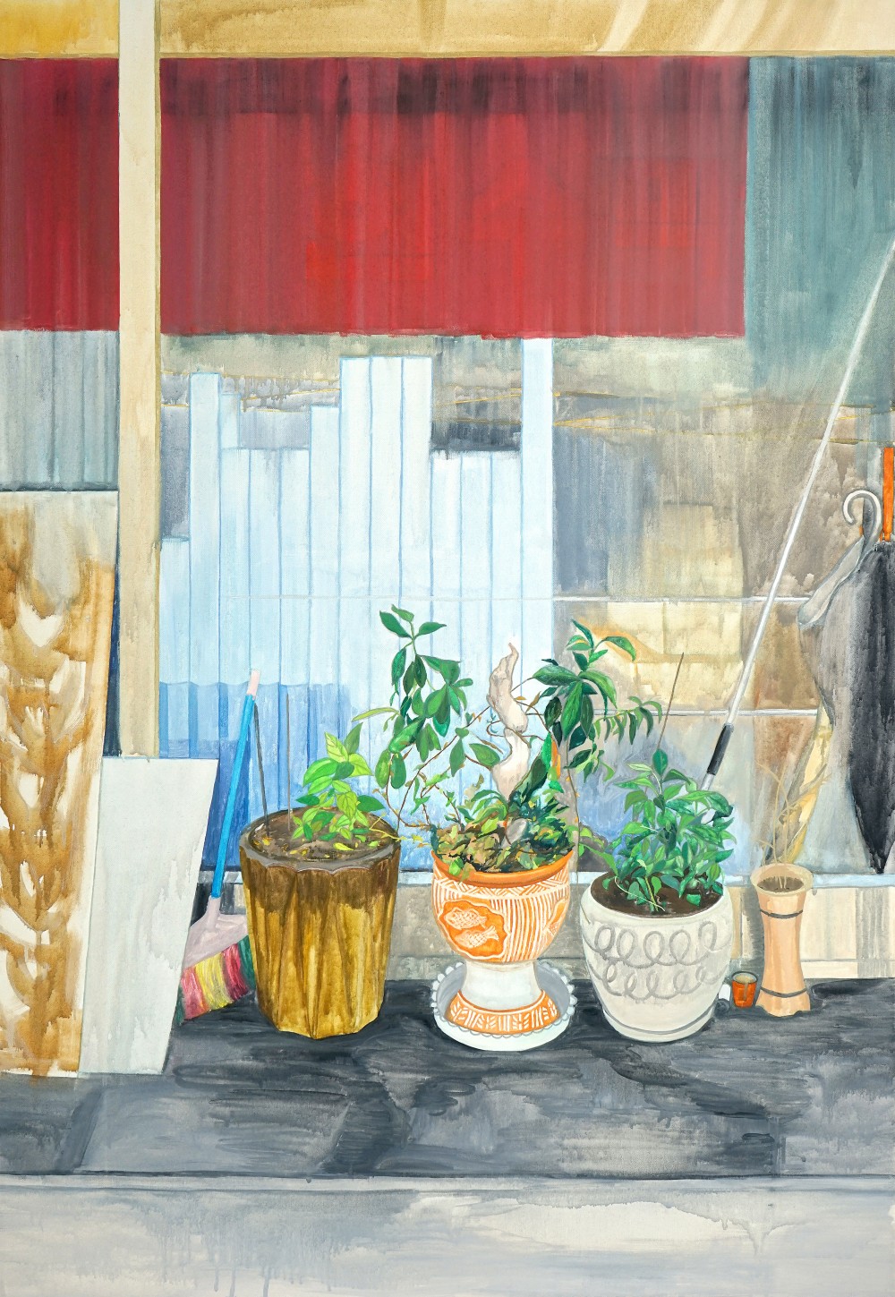 가게 앞 식물#2 _ 80.3cm x 116.8cm _ 캔버스에 과슈 _ 2018